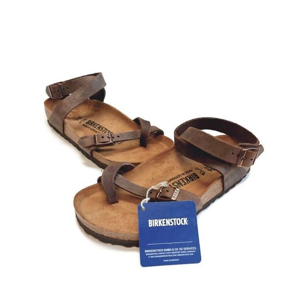 Birkenstock Yara Cork Footbed Oiled Leather Ankle Strap Sandals Womens 5 Habana - Picture 6 of 12